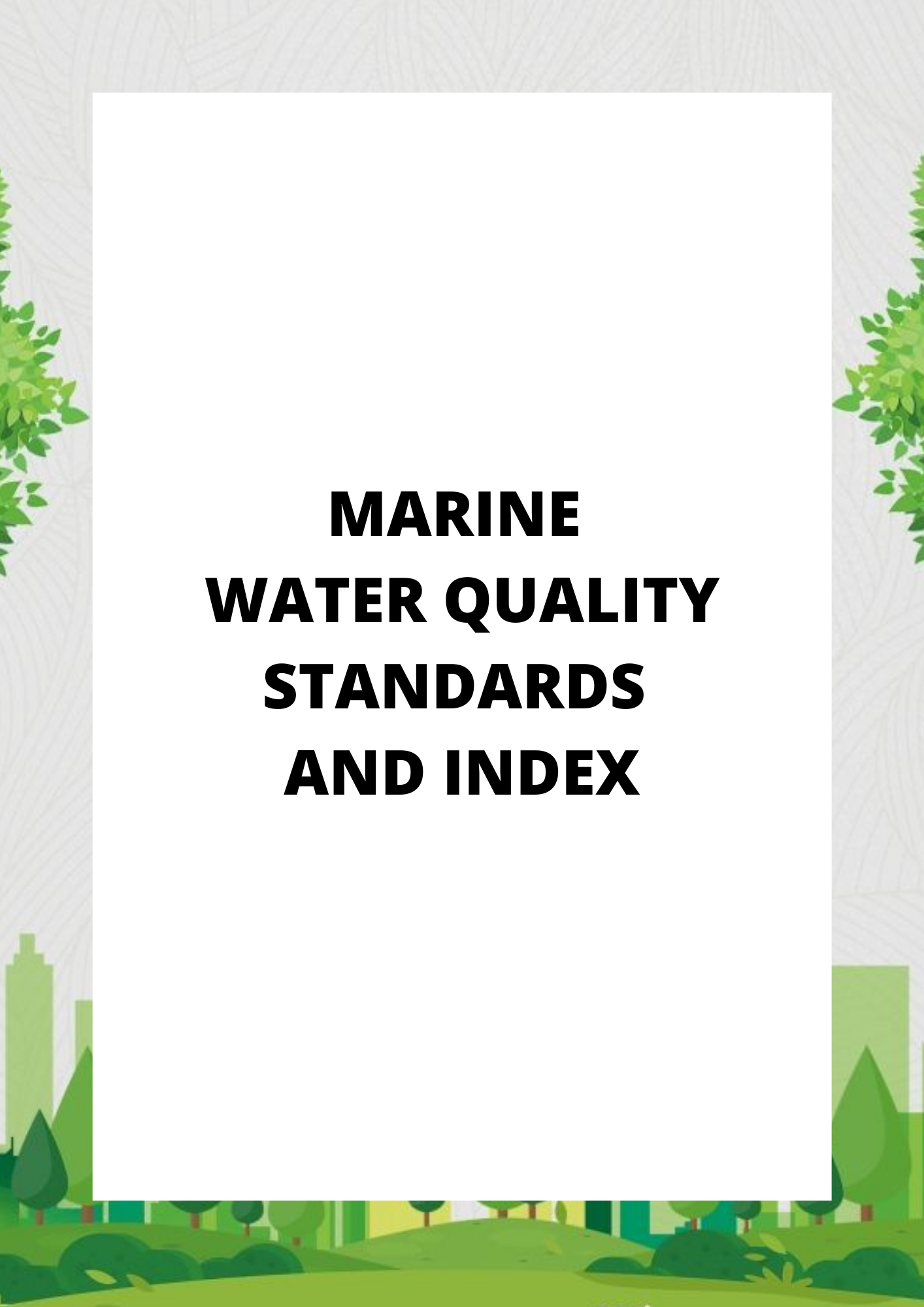 Marine Water Quality Standards and Index